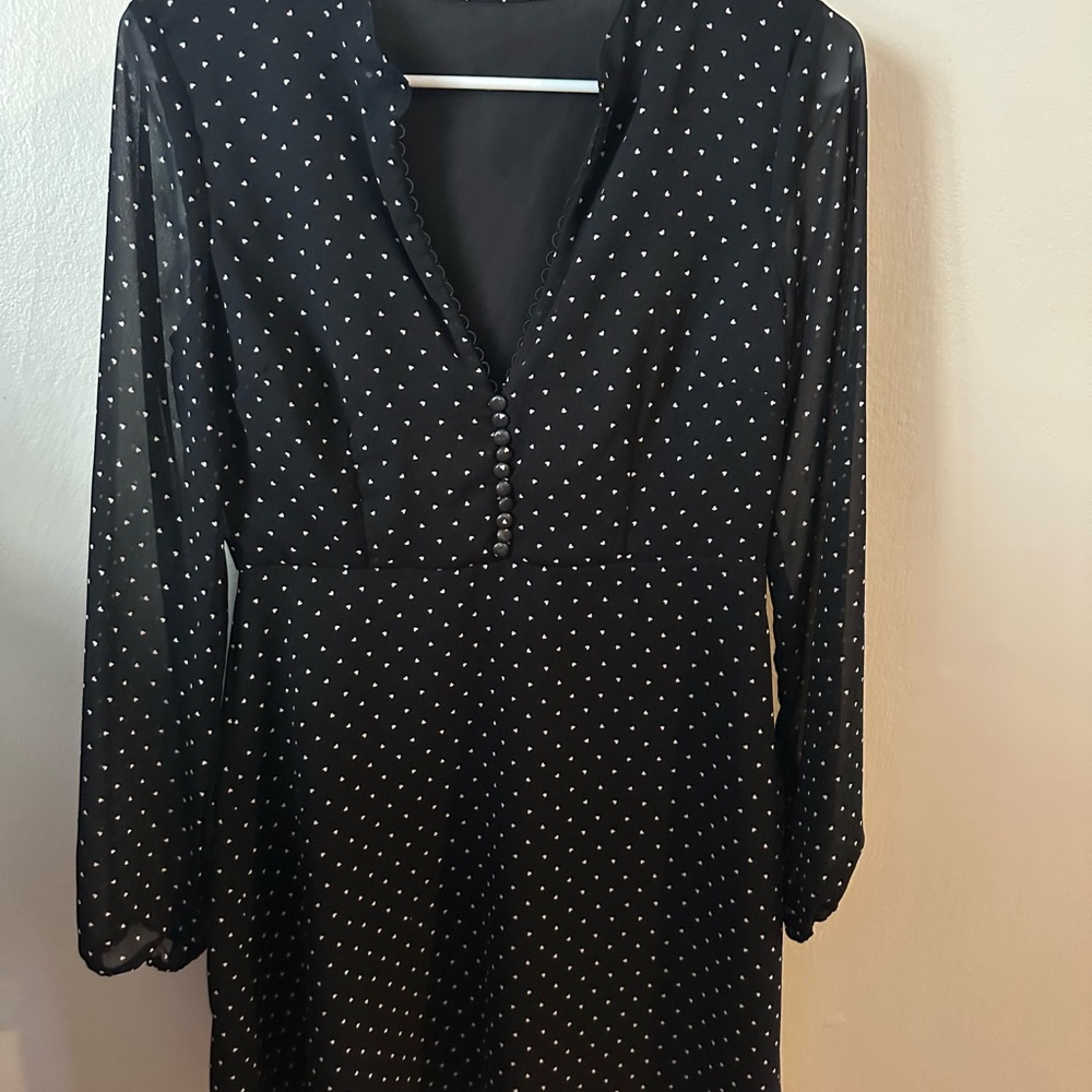 PERFECT CONDITION! Worn only once! Showpo. Black Polka Dot Dress Size S